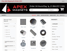 Tablet Screenshot of apexmagnets.com